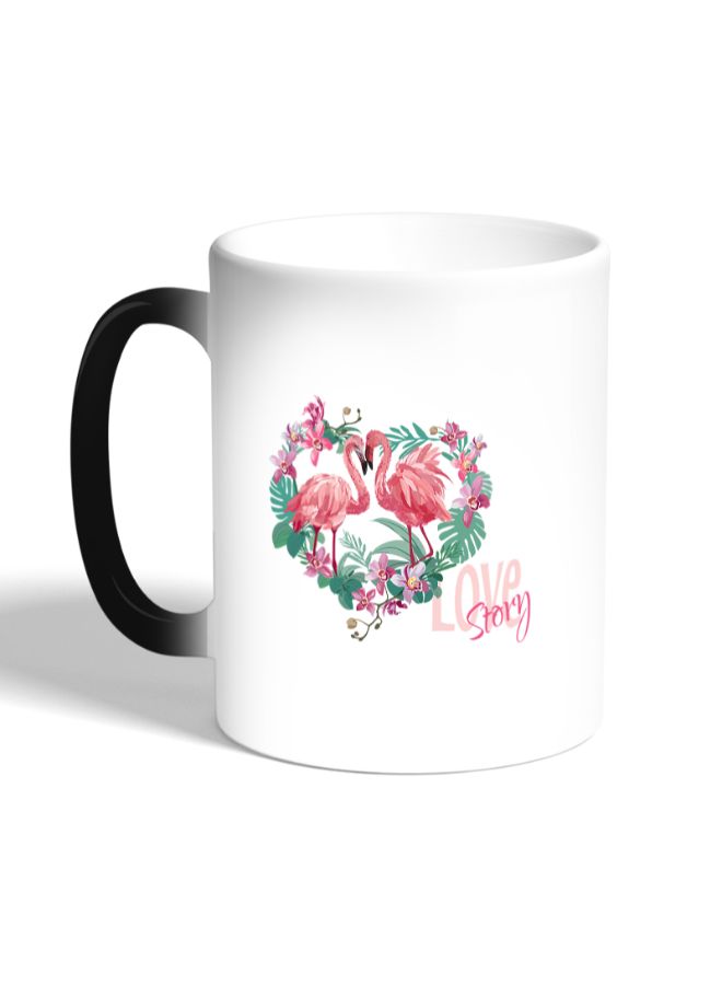 Decalac Couple Love Flamingo Printed Coffee Mug White/Black  - Image 3