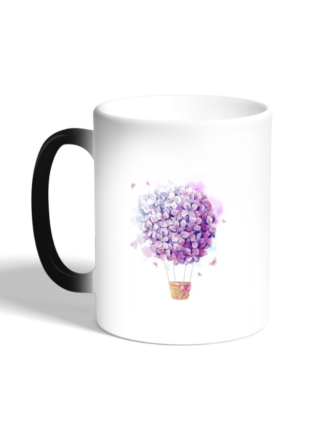 ديكالاك مج قهوة مزين بطبعة بالون ورود أبيض/ أسود - Image 3