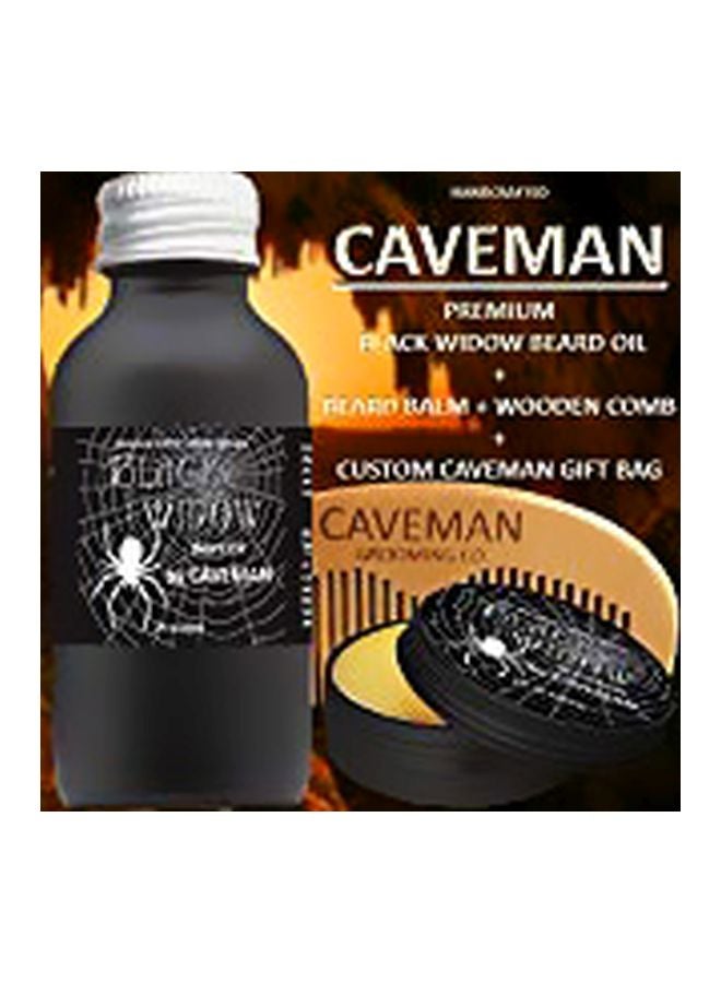 Caveman Grooming Co - 3-Piece Black Widow Beard Oil Set - Image 1