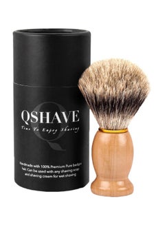 QSHAVE Badger Hair Shaving Brush Brown  - Image 1
