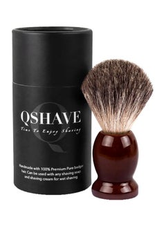 QSHAVE Badger Hair Shaving Brush Brown  - Image 1