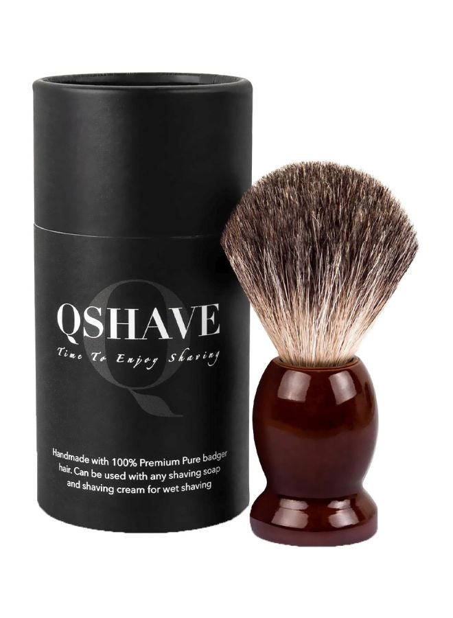 QSHAVE Badger Hair Shaving Brush Brown - Image 1