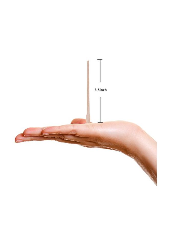 وولاين أدوات خشبية عريضة وصغيرة لوضع الشمع من 400 قطعة بيج - Image 3