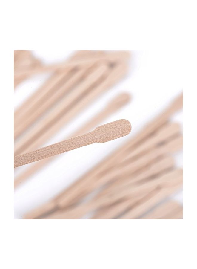 وولاين أدوات خشبية عريضة وصغيرة لوضع الشمع من 400 قطعة بيج - Image 2