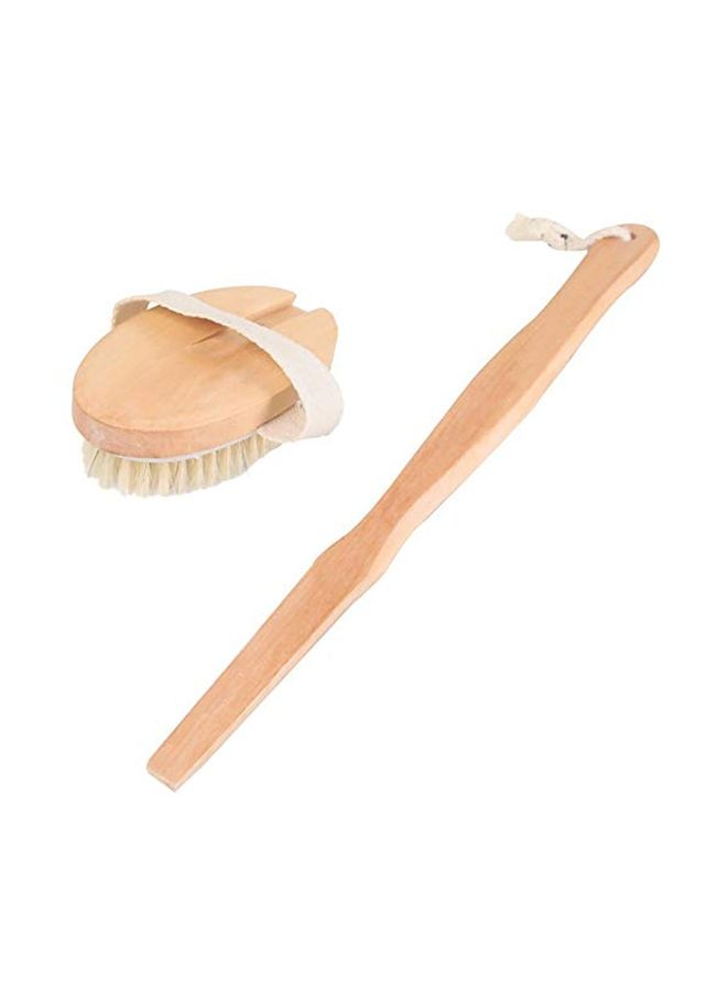BNYD 2-Piece Dry Body Brush With Detachable Handle Set Beige  - Image 2