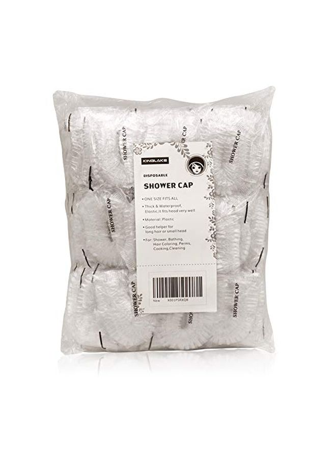 KINGLAKE 100-Piece Disposable Shower Cap Clear  - Image 4