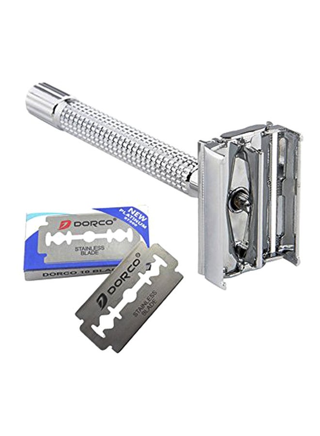 River Lake Double Edge Safety Razor Kit Silver - Image 1