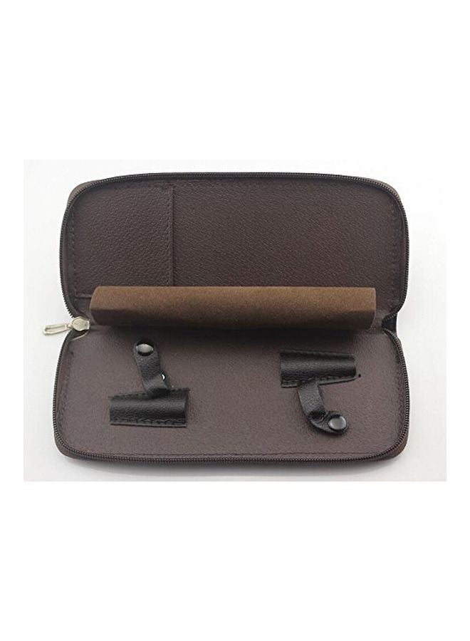 سيزور باج حقيبة من الجلد لمقصات الشعر بني - Image 2