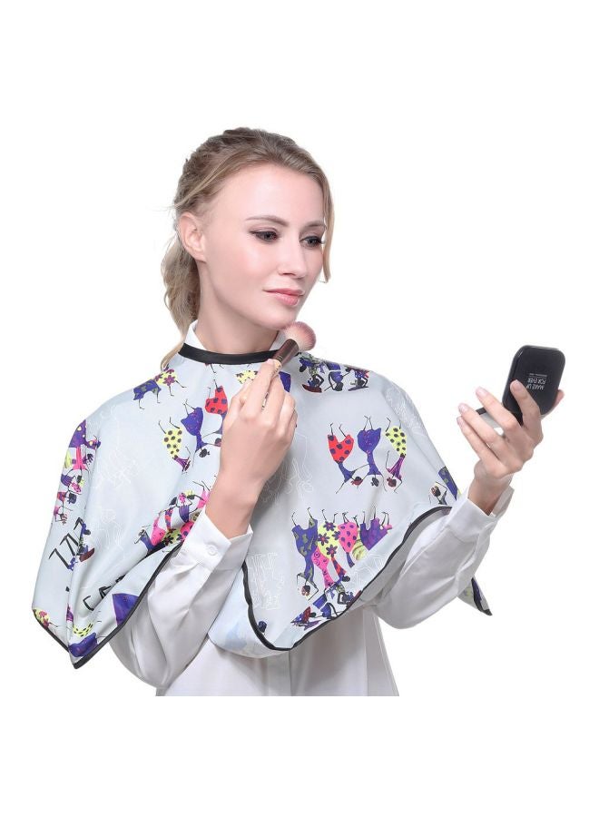 Perfehair Professional Printed Makeup Cape White/Blue/Red  - Image 3