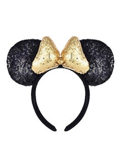 A Miaow 3D Mickey Mouse Ears Headband Black/Gold  - Image 1