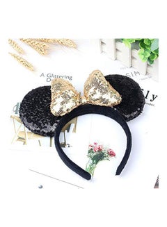 A Miaow 3D Mickey Mouse Ears Headband Black/Gold  - Image 2