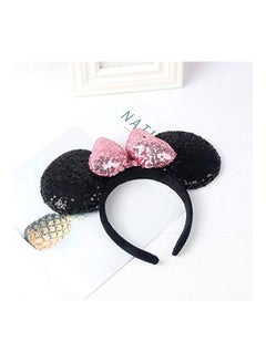 A Miaow 3D Mickey Mouse Ears Headband Black/Pink  - Image 3
