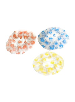 3-Piece Floral Designed Shower Cap Blue/Beige/Yellow - v1568287159/N29302494A_1