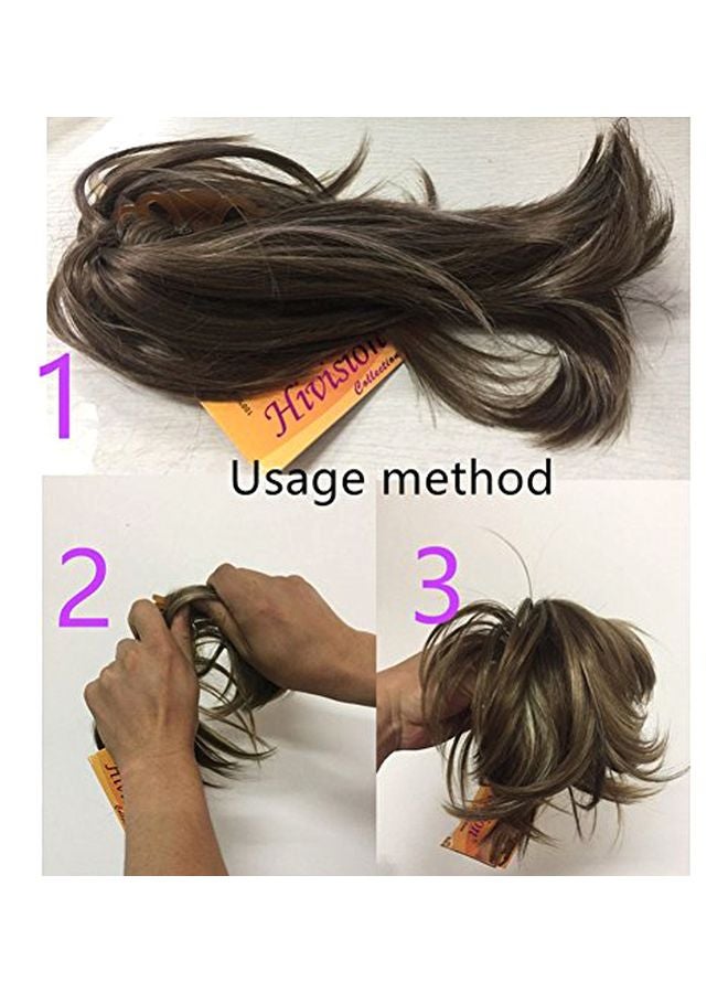 ايمول وصلة شعر ذيل حصان أملس مصنوع من ألياف صناعية بمشبك بيج 6بوصة - Image 4