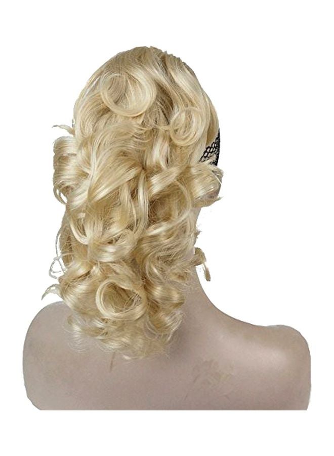 Aimole - Short Curly Synthetic Ponytail Clip In Claw Extension Pale Blonde 6inch - Image 1