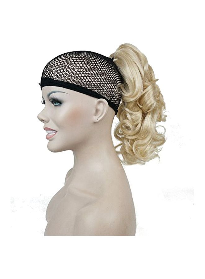 Aimole - Short Curly Synthetic Ponytail Clip In Claw Extension Pale Blonde 6inch - Image 1