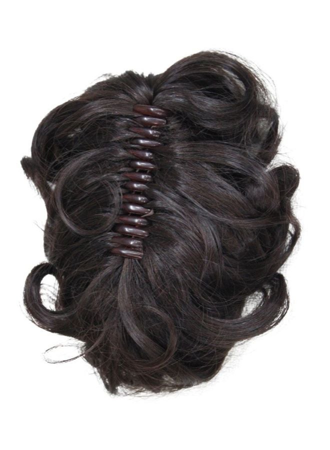 ايمول وصلة شعر قصيرة ومجعدة ومزودة بمشبك وعلى شكل ذيل الحصان ومن الألياف الصناعية أحمر بني داكن 6بوصة - Image 2