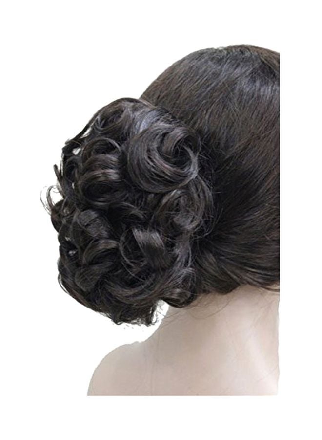 ايمول وصلة شعر قصيرة ومجعدة ومزودة بمشبك وعلى شكل ذيل الحصان ومن الألياف الصناعية أحمر بني داكن 6بوصة - Image 3