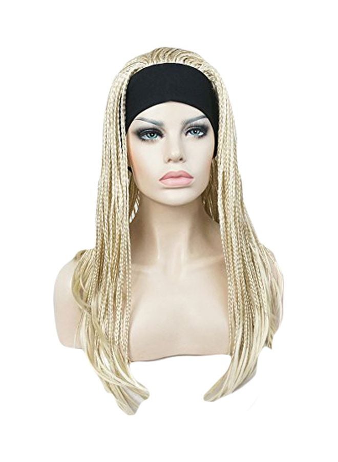 شعر مستعار طويل مضفر مع ربطة رأس أشقر باهت - 613