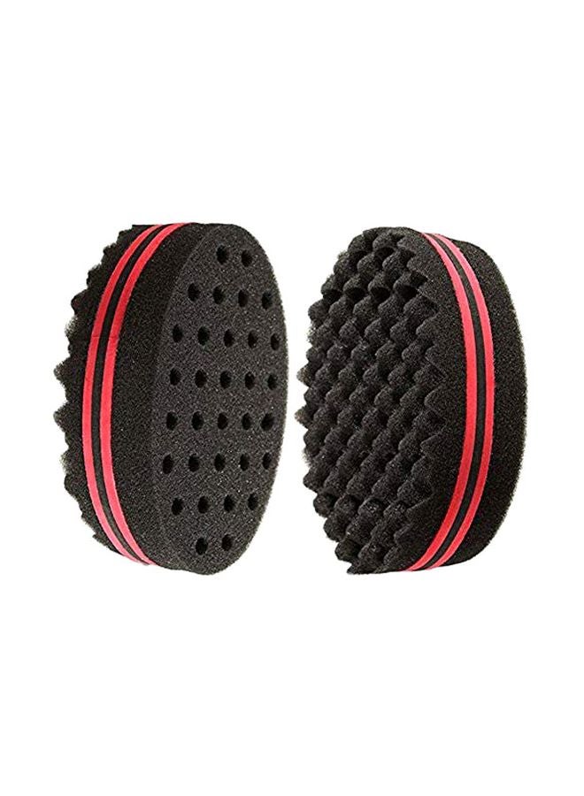 2-Piece Hair Curl Sponge Brush Set Black/Red 20grams - v1568287232/N29303530A_1