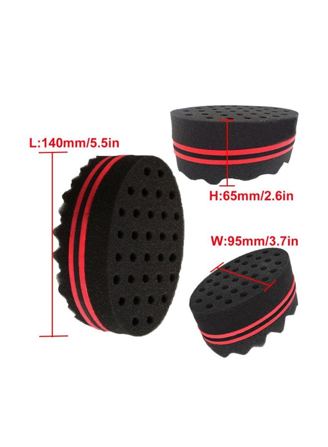 RioRand Barber Sponge Twist Hair Brush Black/Red - Image 2