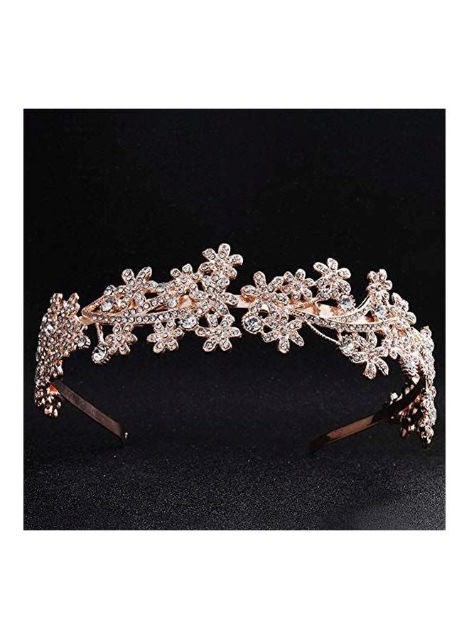 Flower Design Crystal Headband Rose Gold - v1568287241/N29309204A_4