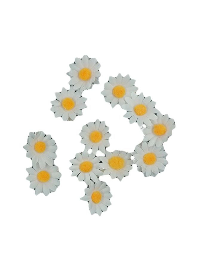 Backgarden 12-Piece Bridesmaid Hair Clip Yellow/White  - Image 1