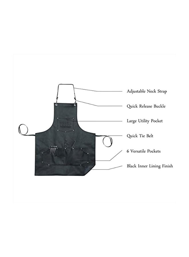 FACON Leather Barber Apron Cape Black - Image 3