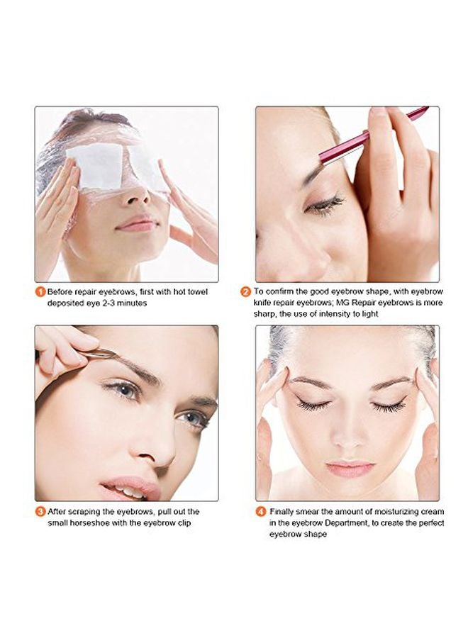 Miss Gorgeous London 10-Piece Eyebrow Razor Shaper Pink/Clear  - Image 2