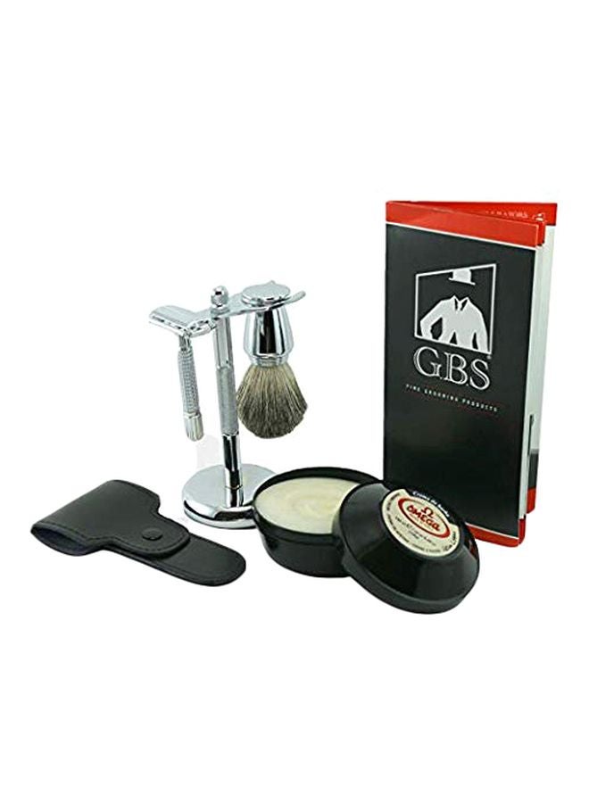 G.B.S 5-Piece Shaving Kit Silver/Black/Brown - Image 1