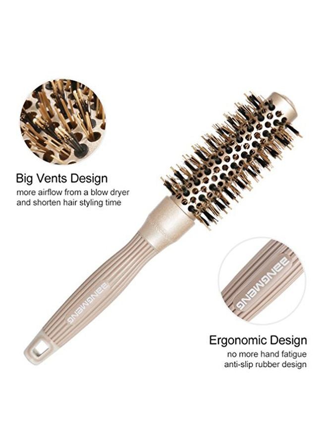 BANGMENG - Anti-Static Hair Brush With Boar Bristles Gold/Black 1inch - Image 1