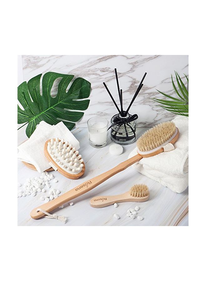 rosena 2-Piece Body Brush Set Beige/White - Image 3