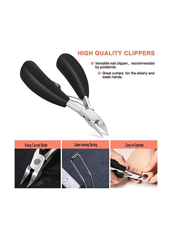 BEZOX Stainless Steel Toenail Clipper Black/Silver - Image 3