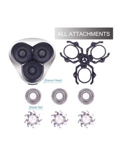 Hatteker Rotary Replaceable Heads For Electric Shaver Silver/Black  - Image 3