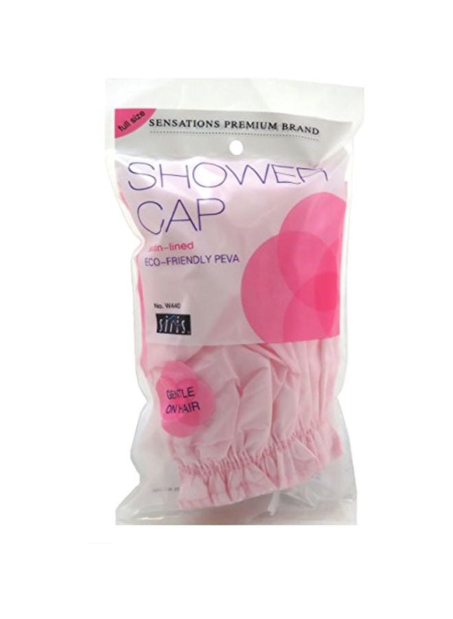 Siris Pack Of 2 Satin Lined Shower Cap Pink - Image 1