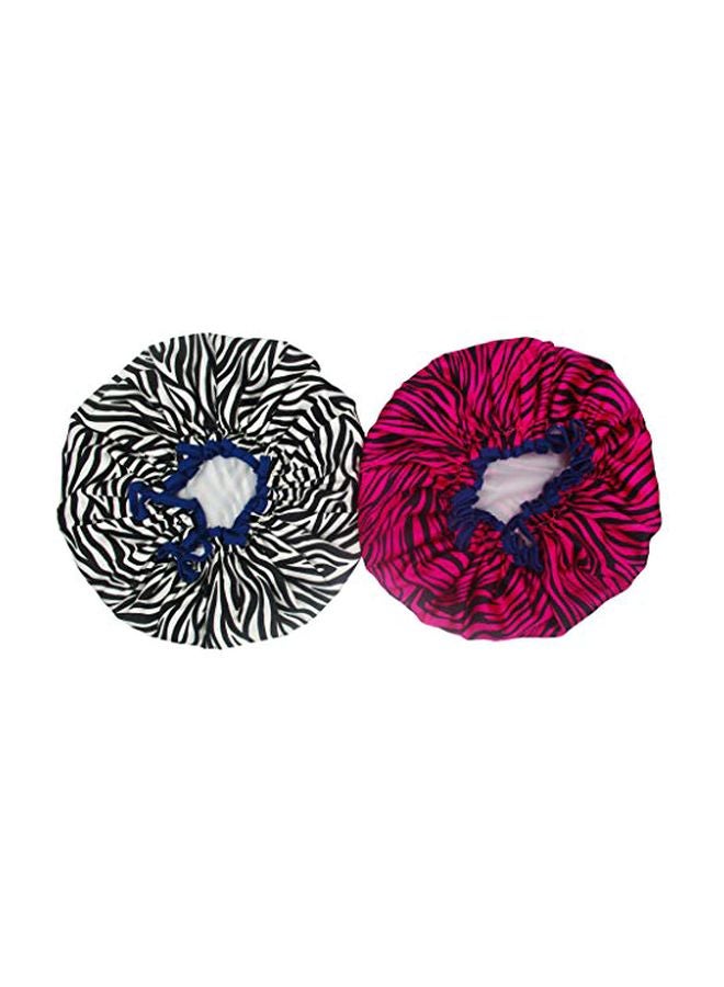 Bleu Bath 2-Piece Waterproof Shower Cap Black/White/Beige 11inch - Image 1