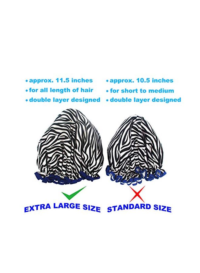 Bleu Bath 2-Piece Waterproof Shower Cap Black/White/Beige 11inch - Image 3