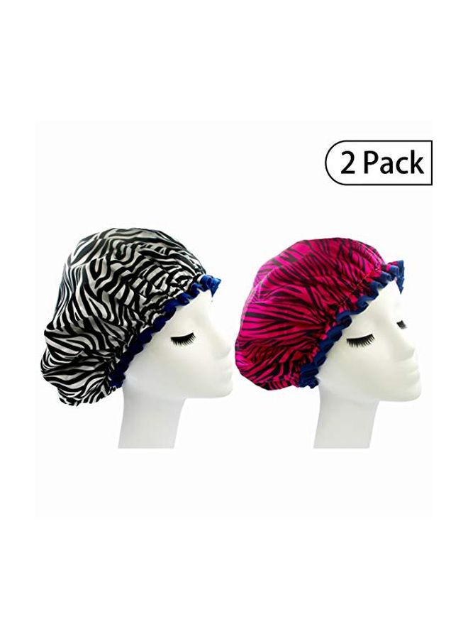 Bleu Bath 2-Piece Waterproof Shower Cap Black/White/Beige 11inch - Image 4