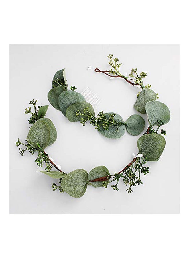 FIDDY898 Bridal Greenery Crown Green - Image 2