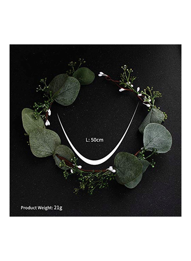 FIDDY898 Bridal Greenery Crown Green - Image 3