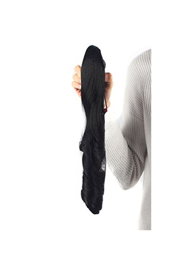 فوت وصلة شعر بتصفيفة ذيل حصان تُثبت بمشبك أسود 18بوصة - Image 2