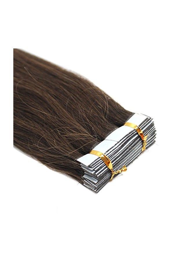 هايبيس مجموعة وصلات شعر طبيعي أملس من 20 قطعة 02 بني داكن 16بوصة - Image 2