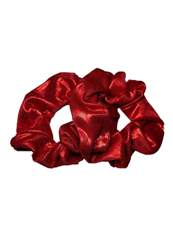 Threddies Pack Of 2 Shiny Metallic Scrunchy Red 4inch 