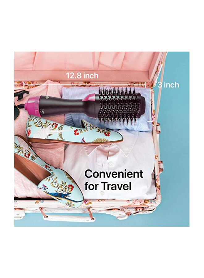 TruWire - One Step 2-In-1 Hair Dryer And Styling Brush Black/Pink 18inch - Image 1