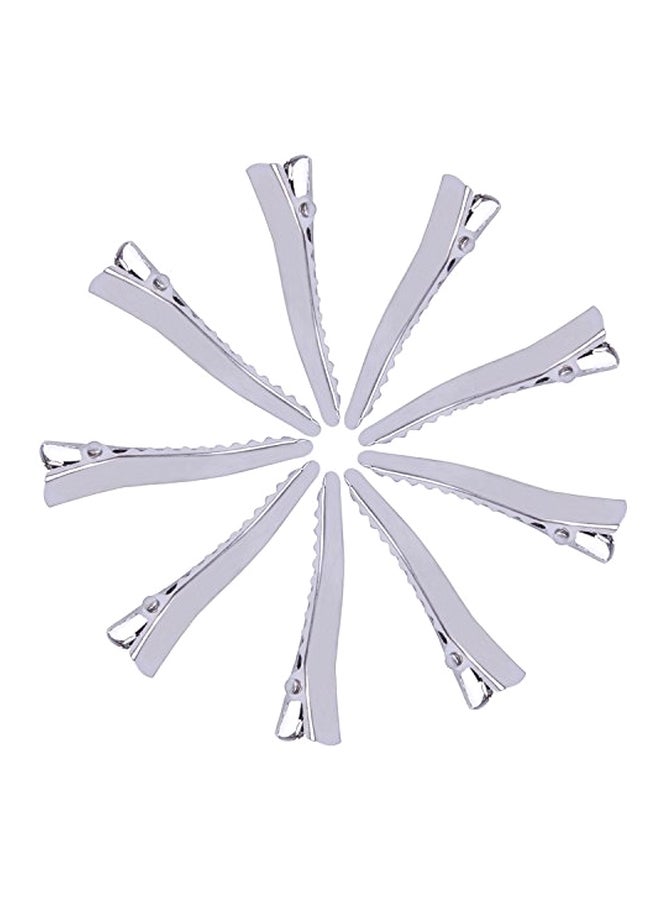 BronaGrand 100-piece Alligator Pattern Hair Clip With Teeth Silver  - Image 1