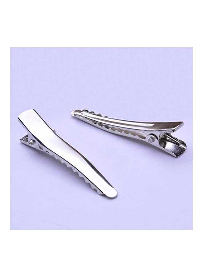 BronaGrand 100-piece Alligator Pattern Hair Clip With Teeth Silver  - Image 2
