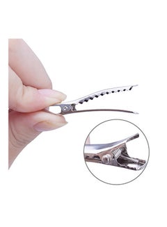 BronaGrand 100-piece Alligator Pattern Hair Clip With Teeth Silver  - Image 3