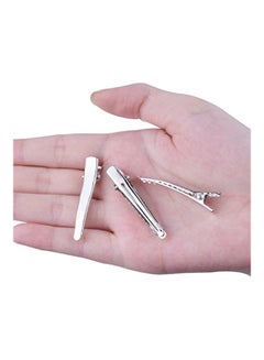 BronaGrand 100-piece Alligator Pattern Hair Clip With Teeth Silver  - Image 4