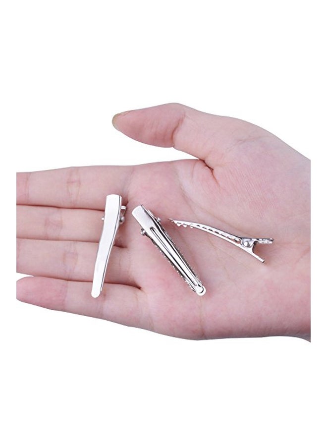 BronaGrand 100-piece Alligator Pattern Hair Clip With Teeth Silver  - Image 4