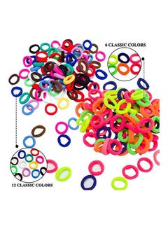 Cubaco 200-Piece Tiny Polytail Holder Elastic Bands Red/Blue/Green  - Image 3